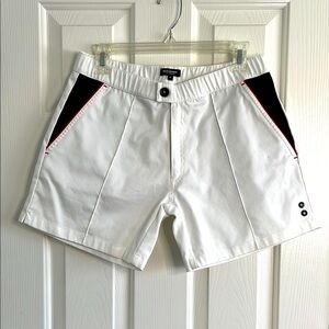 Ron Dorff white & navy tennis shorts men’s size medium